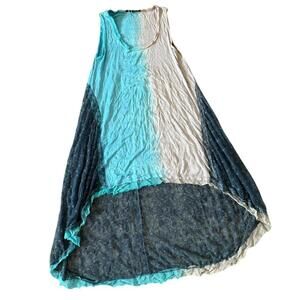 Mezon Blue white ombre tie-dye dress